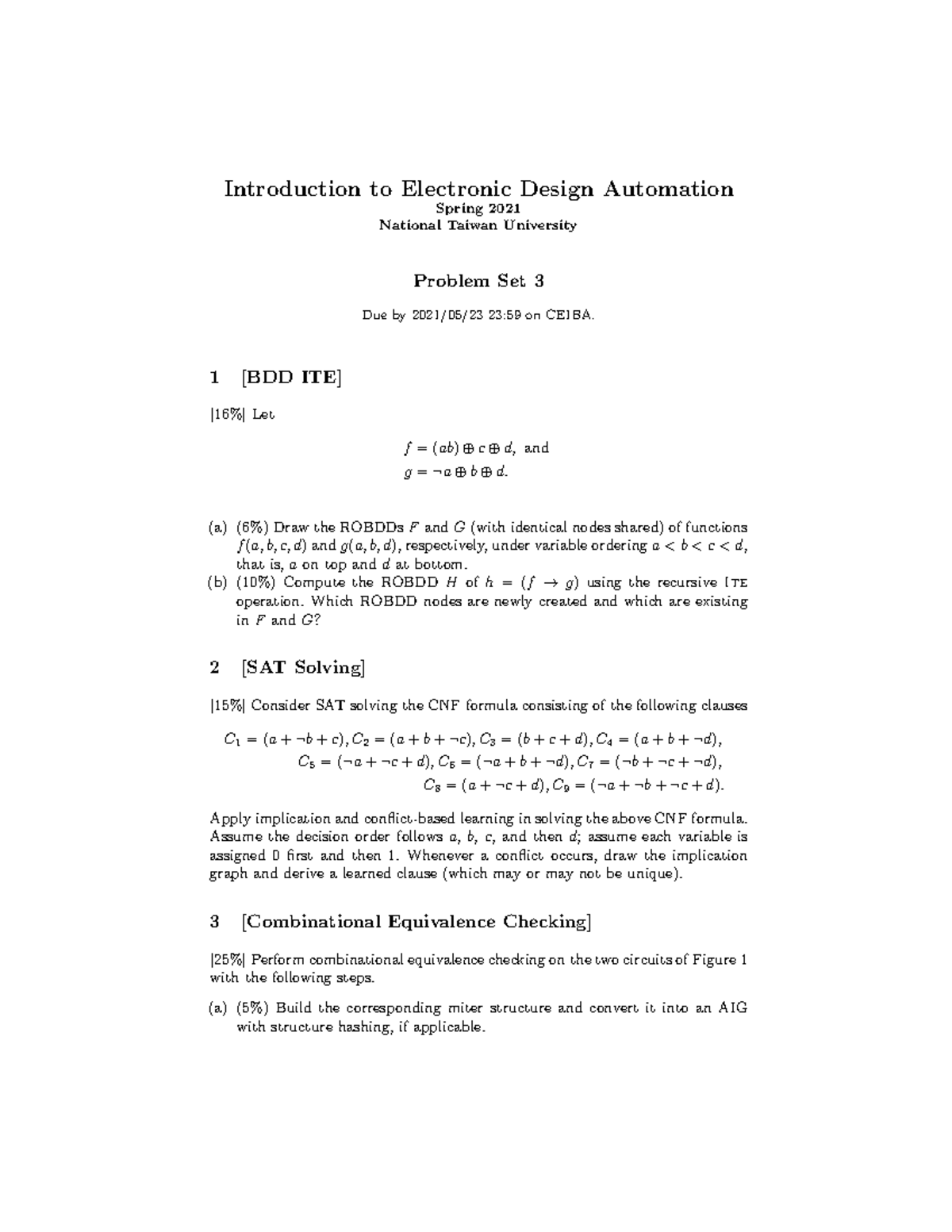 Introduction to Electronic Design Automation Hw3 Introduction to