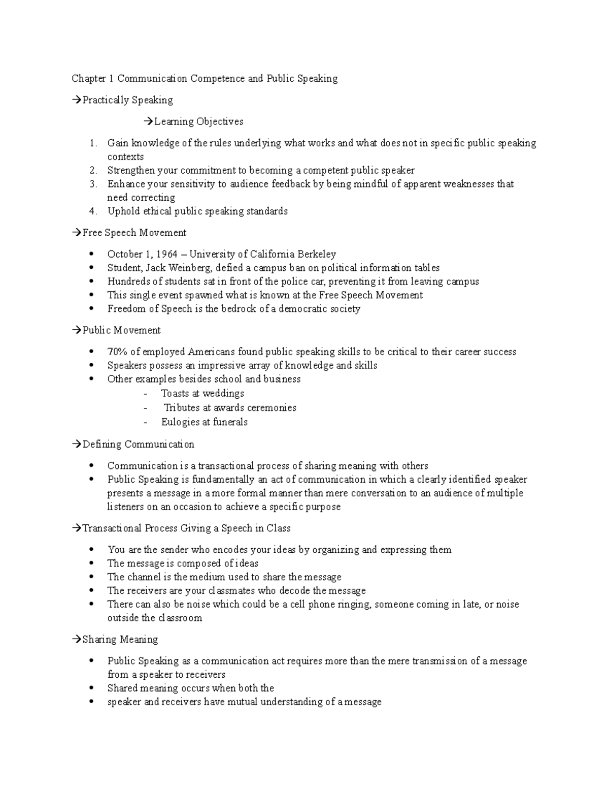 Chapter 1 Communication Competence and Public Speaking. Chapter 1