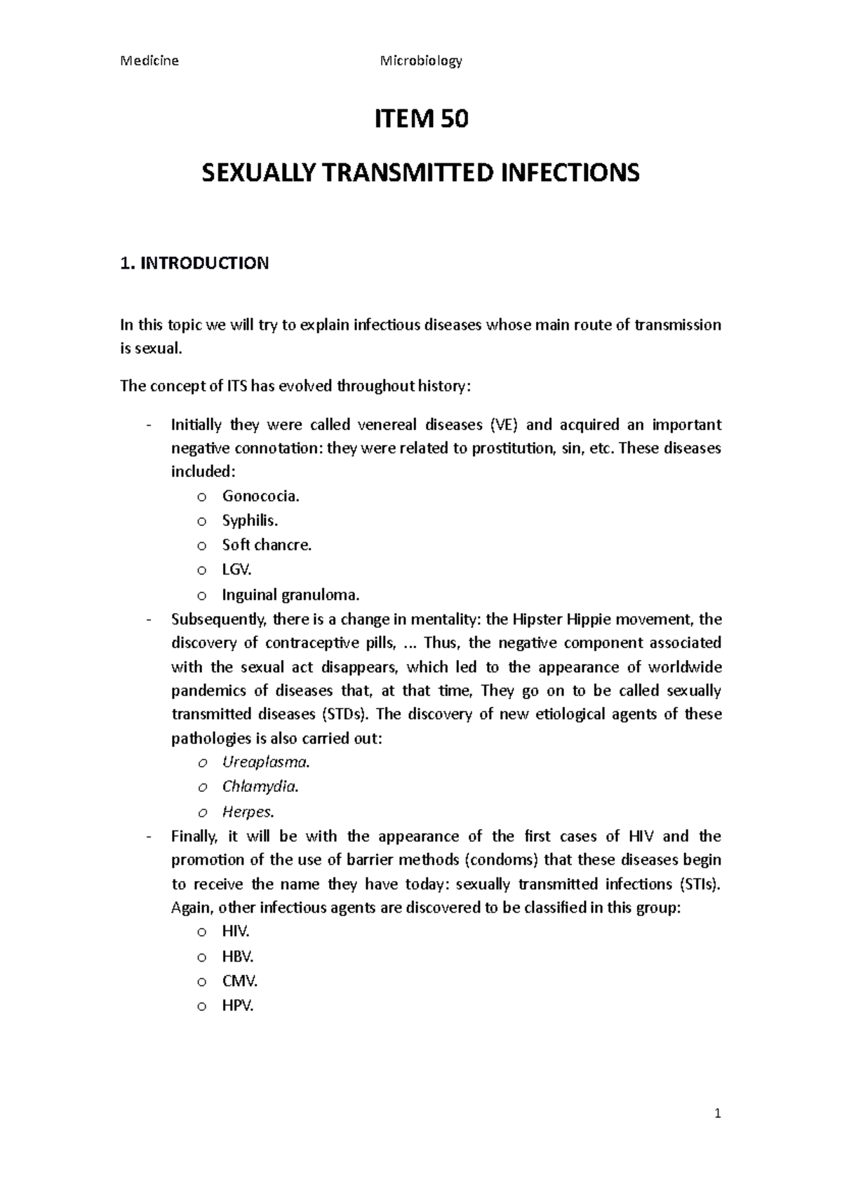 Unit50 - Lecture Notes 50 - ITEM 50 SEXUALLY TRANSMITTED INFECTIONS 1 ...