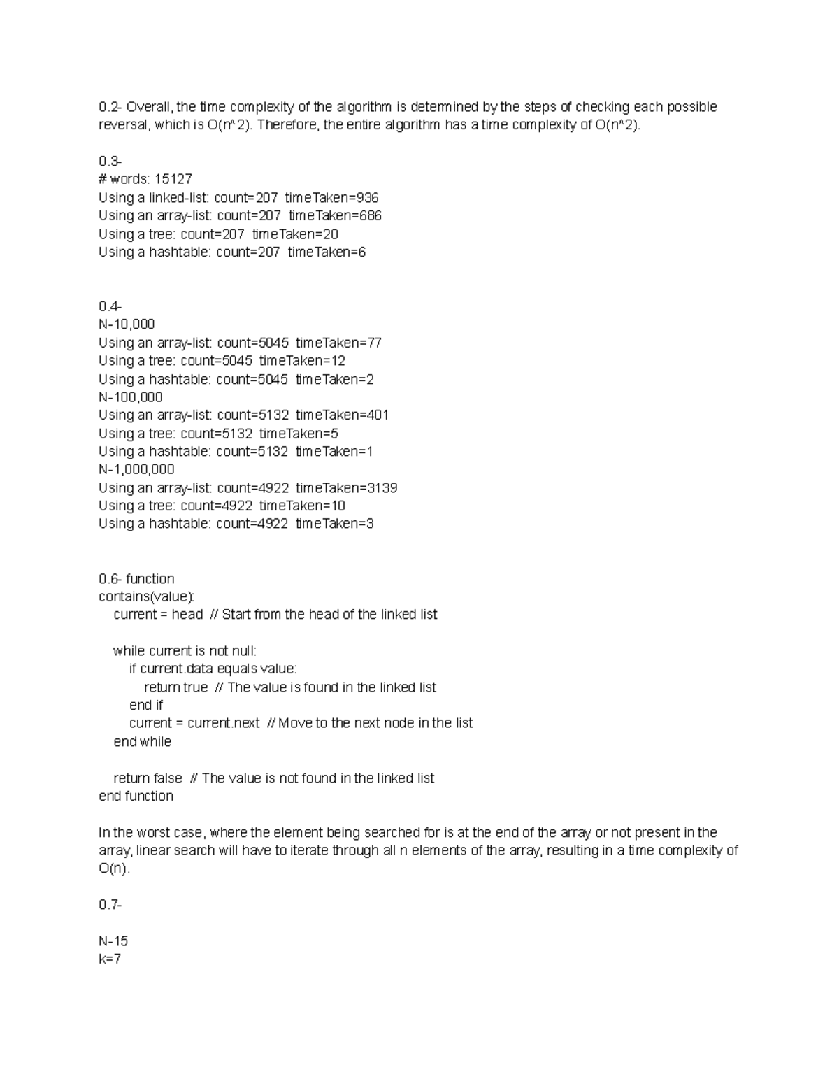 Unit5 Mod0 - practice - 0- Overall, the time complexity of the ...
