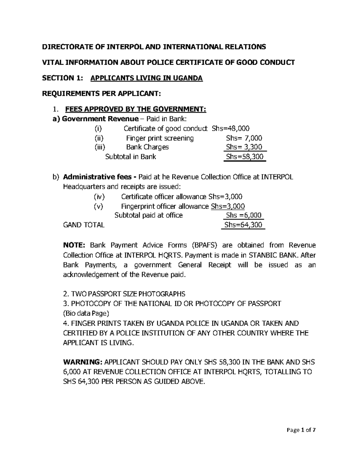 Fire%20Arms%20Procedure - VITAL INFORMATION ABOUT POLICE CERTIFICATE OF ...