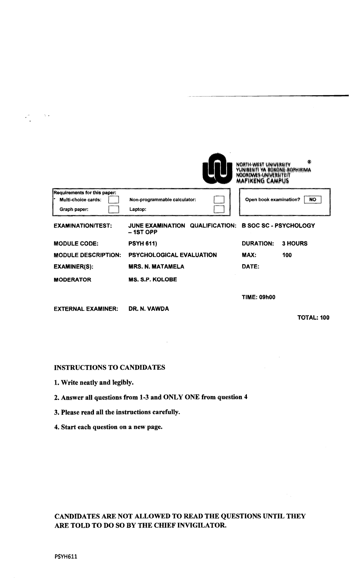 Exam June 2015, questions - YUN. Requirements for this paper: cards: D ...