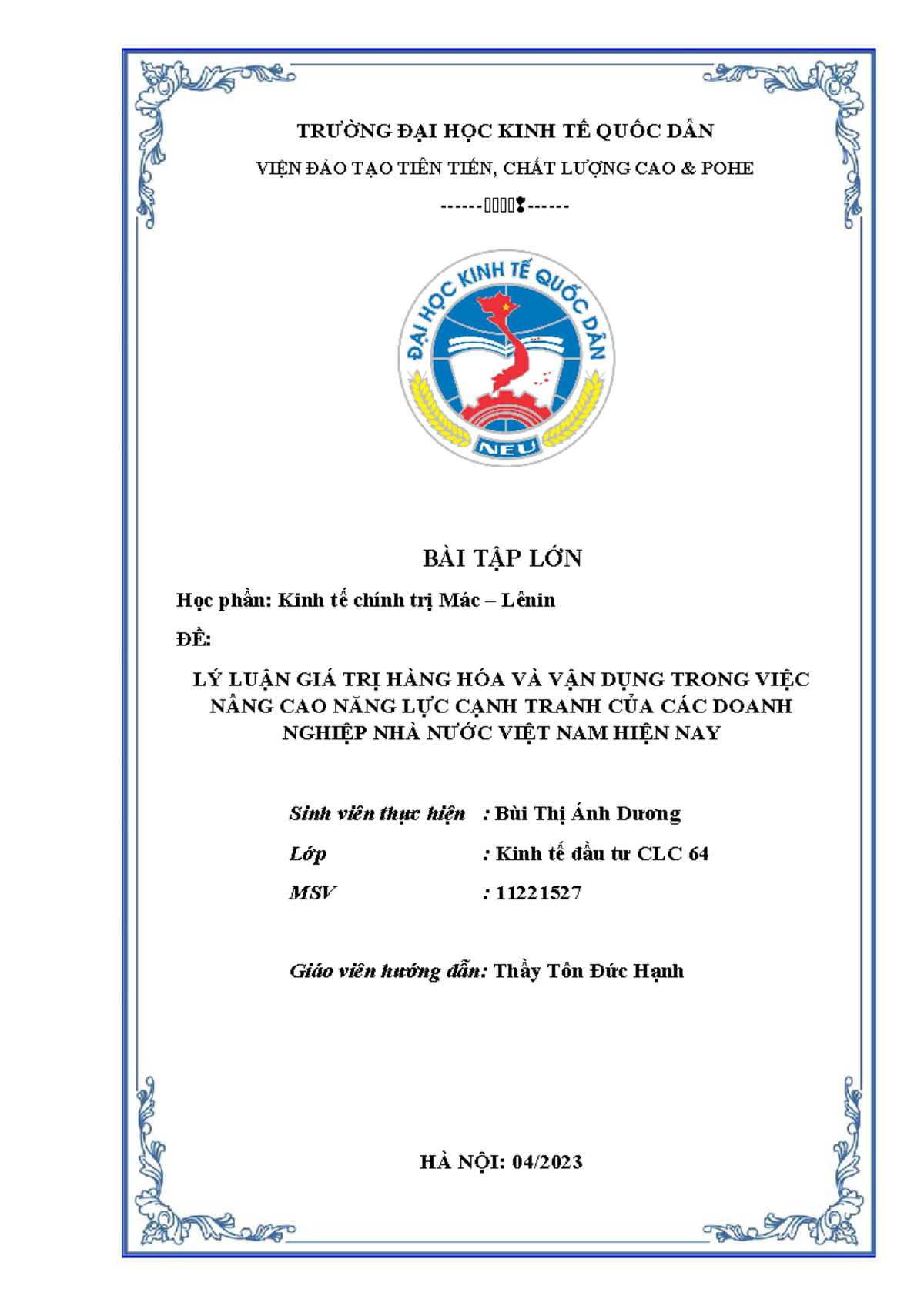 Bìa tiểu luận mẫu - Copy - gsgds - TRƯỜNG ĐẠI HỌ…