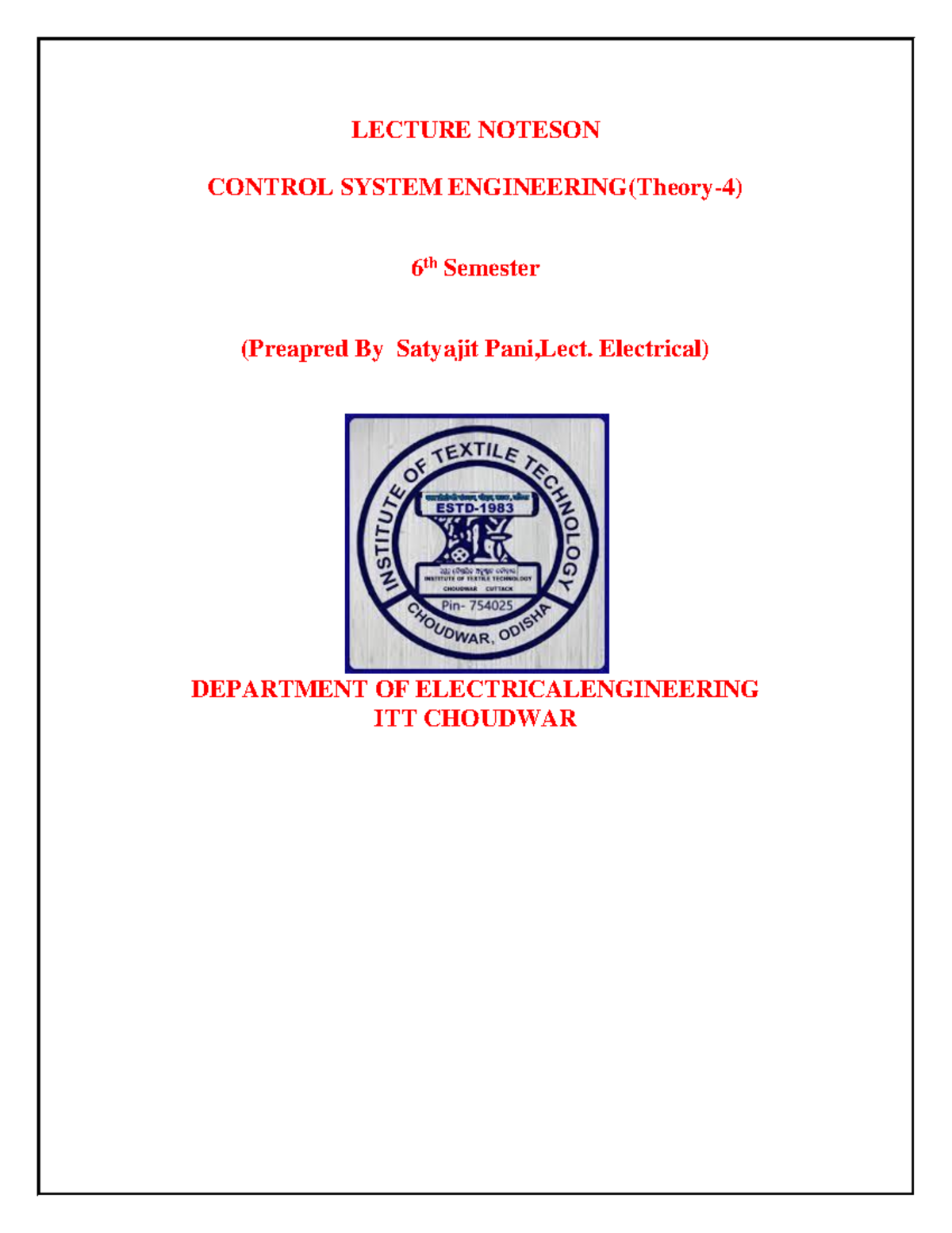 File 2102232353250 - LECTURE NOTESON CONTROL SYSTEM ENGINEERING(Theory ...