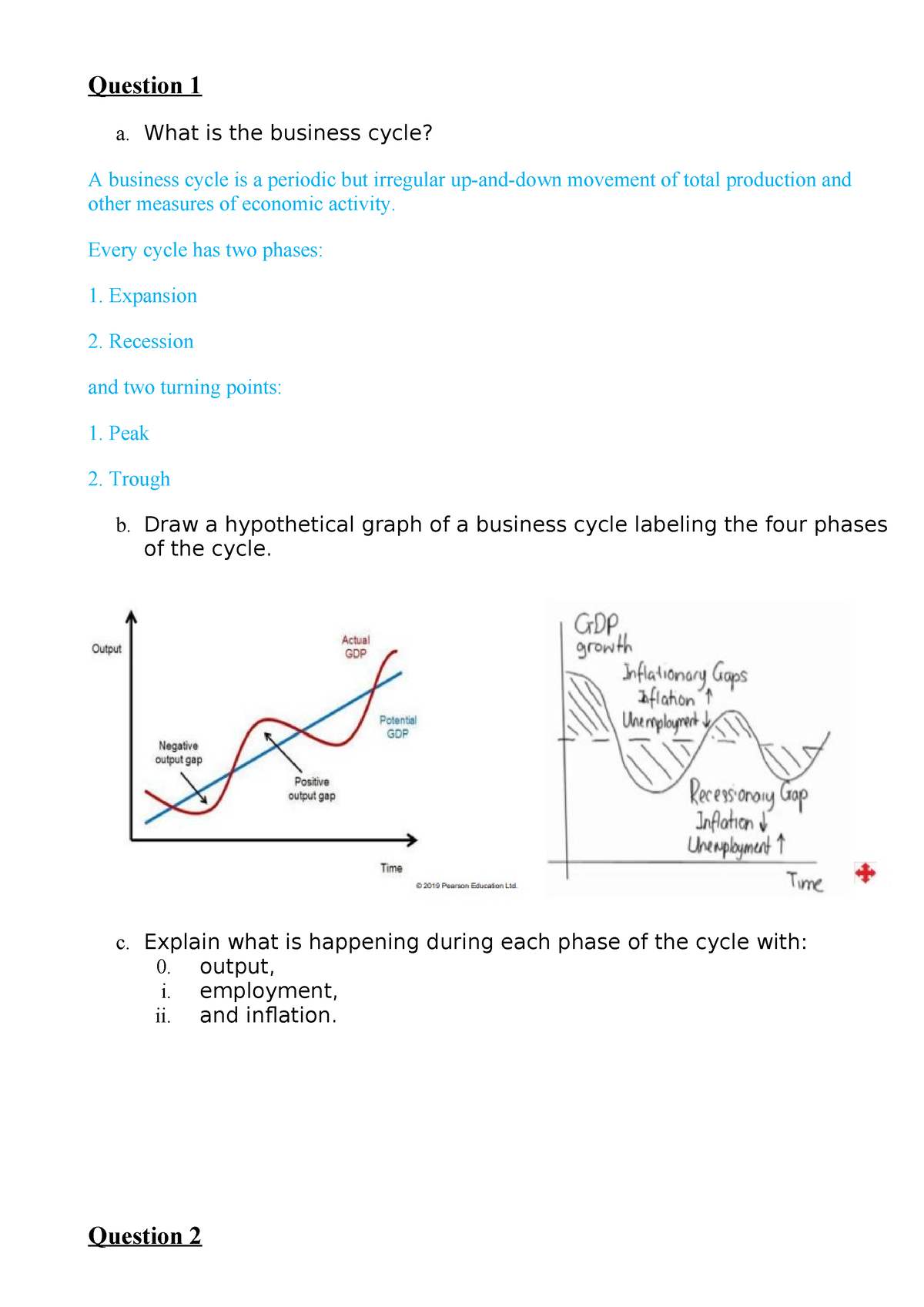 business cycle case study answers