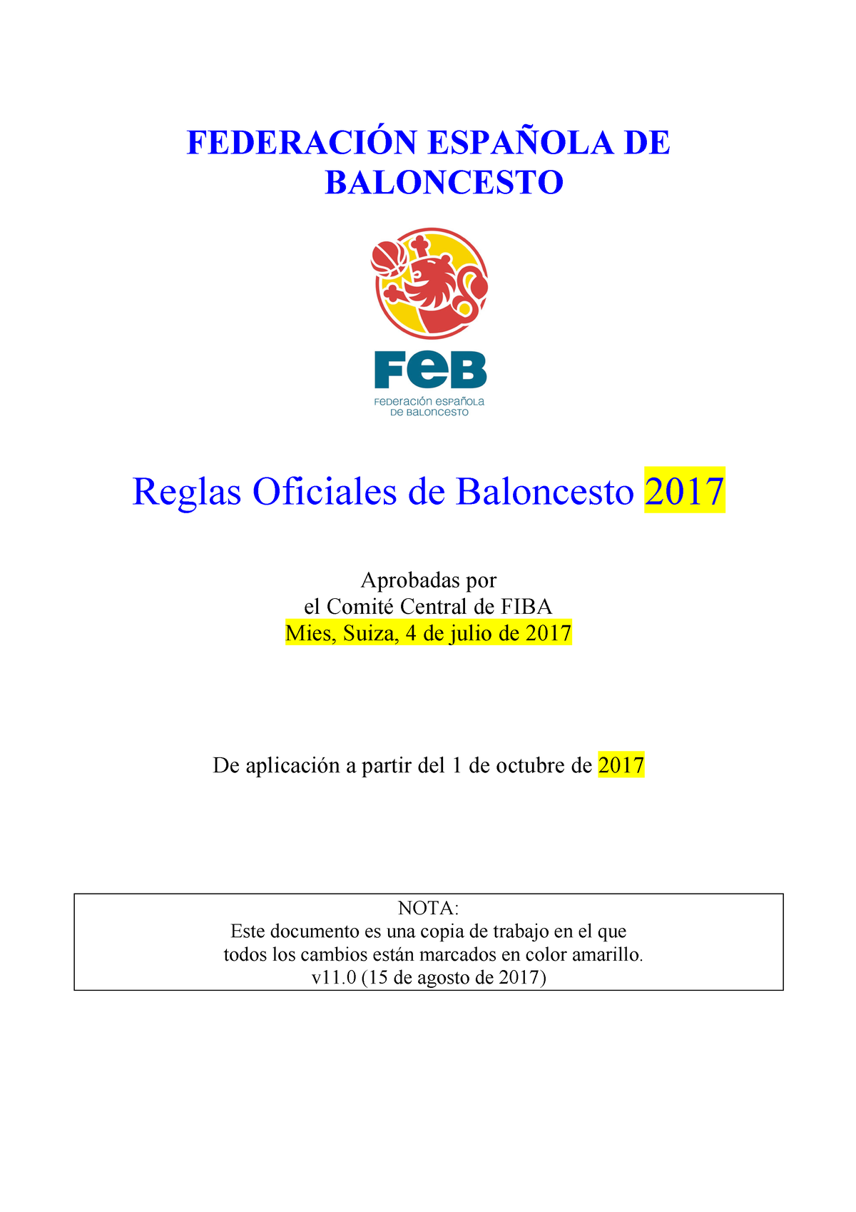 Reglas FIBA 2017 , Baloncesto - FEDERACIÓN ESPAÑOLA DE BALONCESTO ...