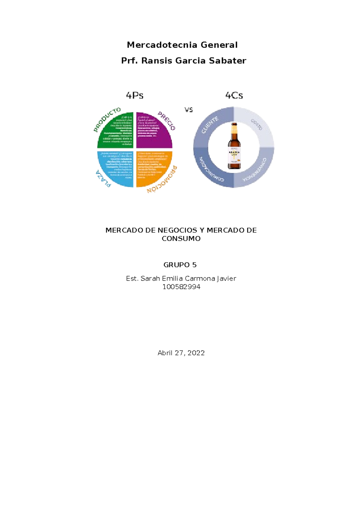 MMX - Sarah Javier - notas - Mercadotecnia General Prf. Ransis Garcia ...