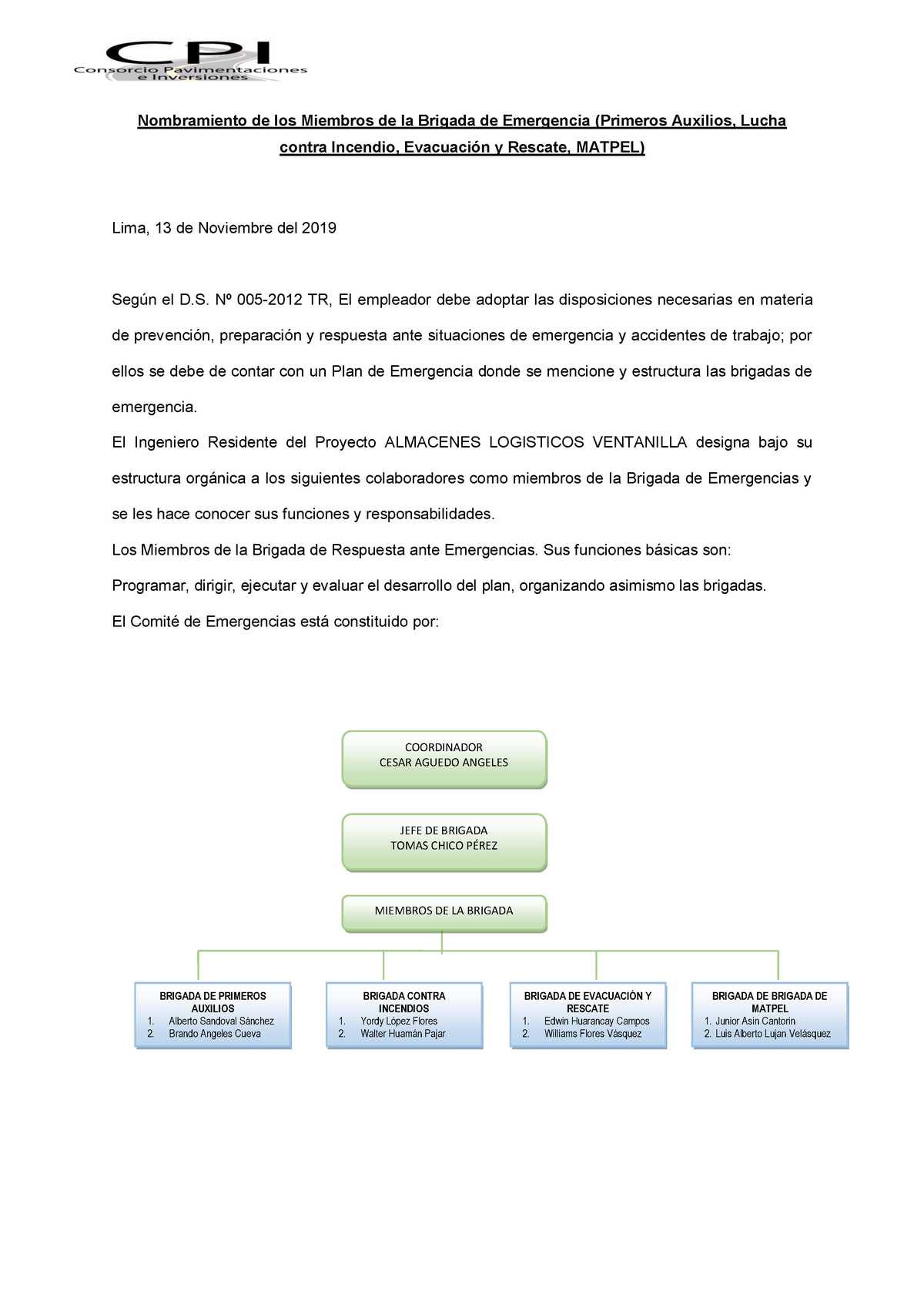 Acta De Nombramiento De Seguridad Seguridad Y Salud O