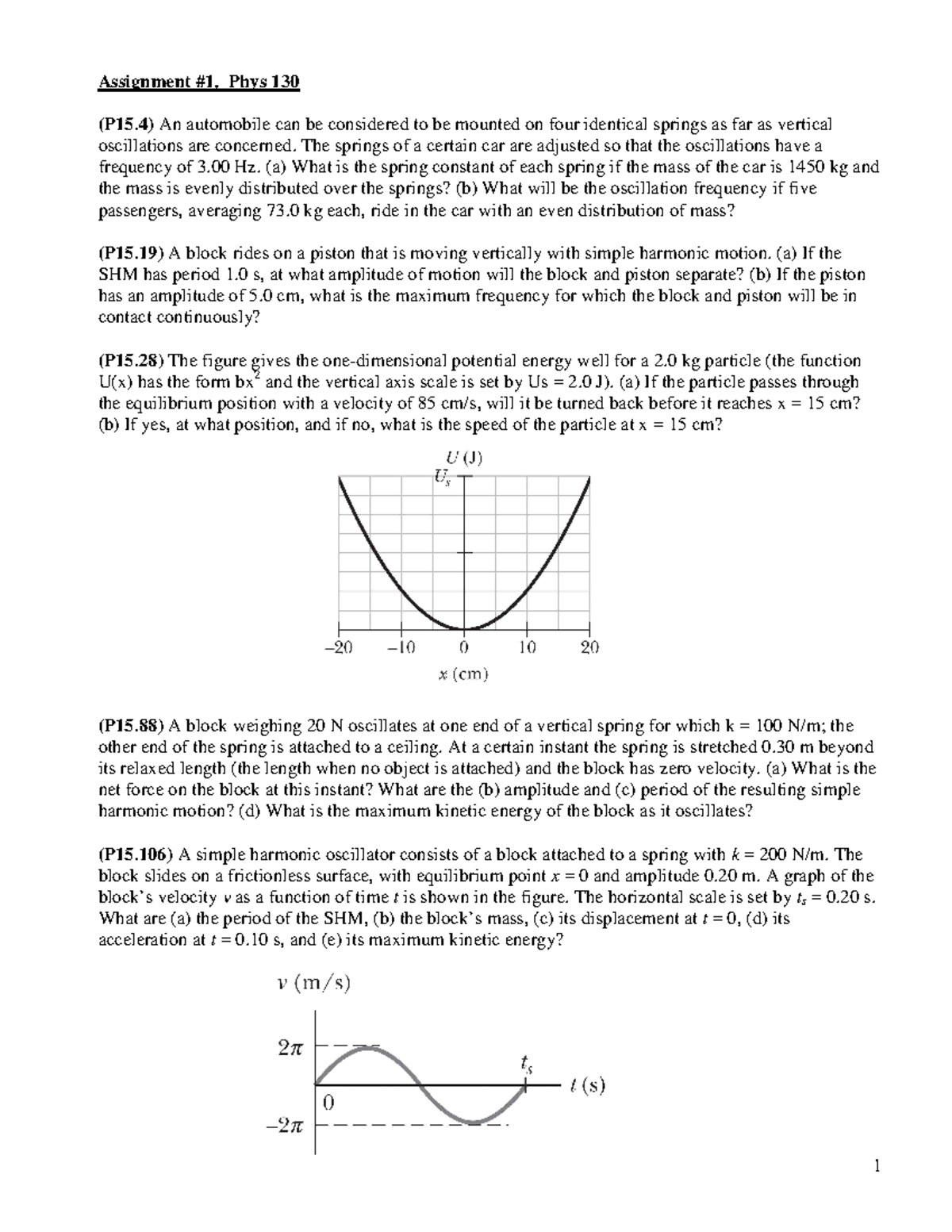 Assignment 1 - Some practice problems to use for studying for the exams ...