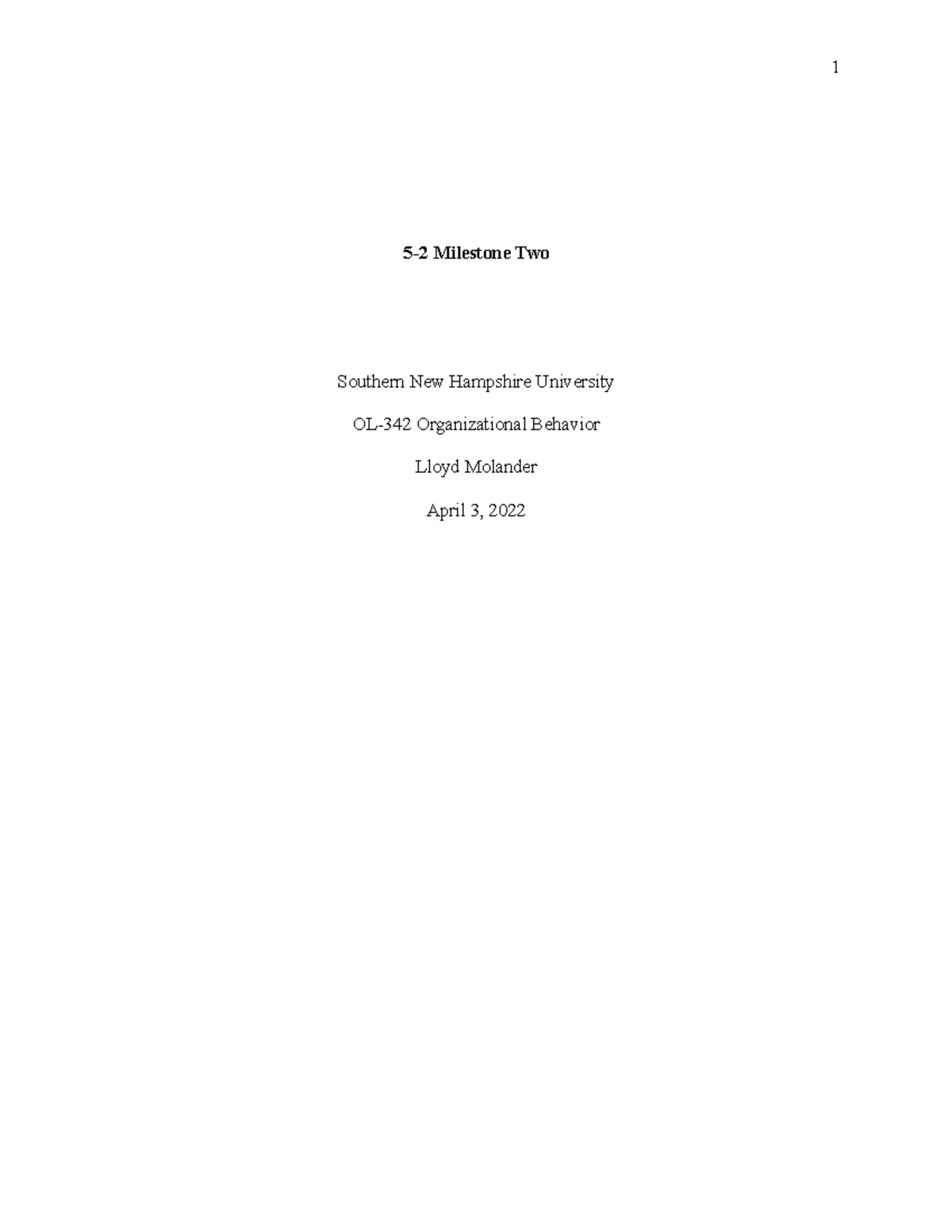 5-2 Milestone Two - 5-2 Milestone Two Southern New Hampshire University ...