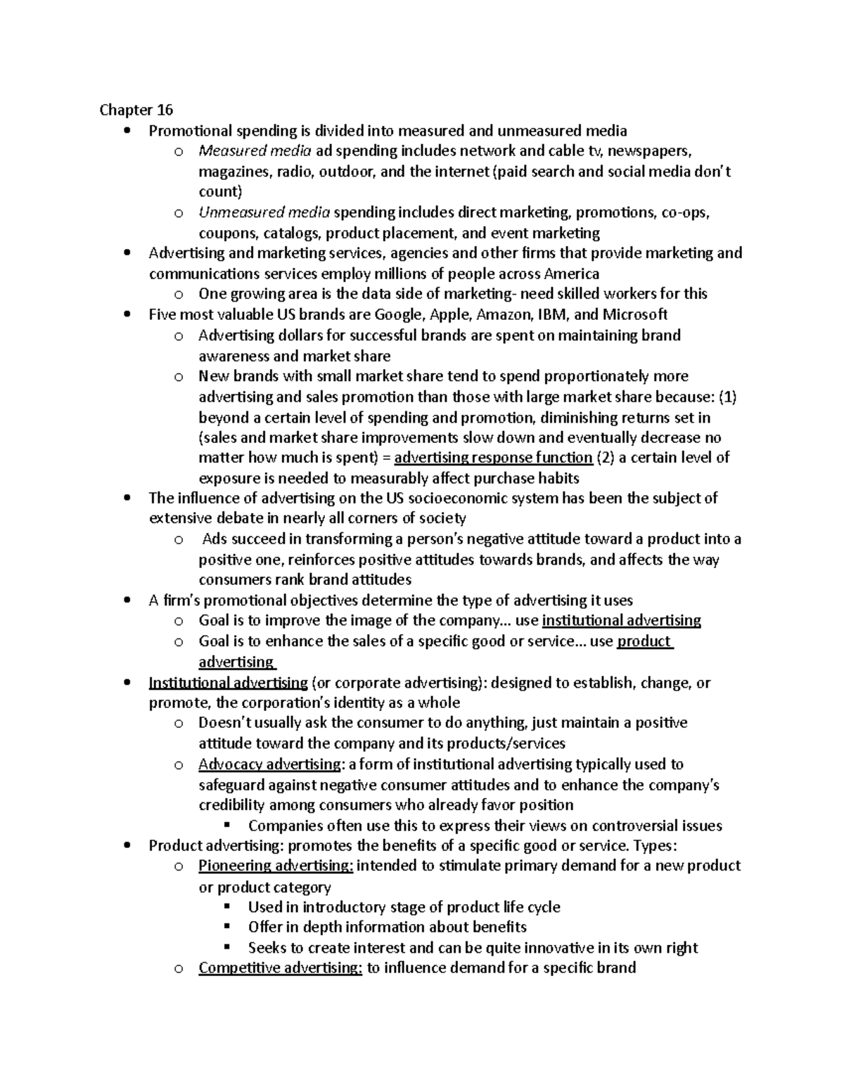 Ch16 book notes - Chapter 16 Promotional spending is divided into ...