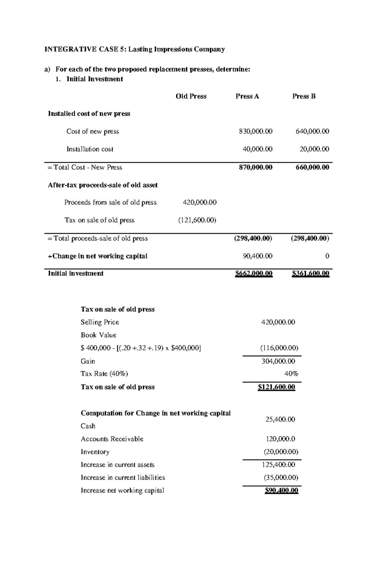 Finance 13 - IC6 - I hope it helps :) - INTEGRATIVE CASE 5: Lasting ...