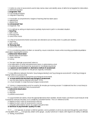 Psychological Statistics Practice TEST - PSYCHOLOGICAL STATISTICS ...