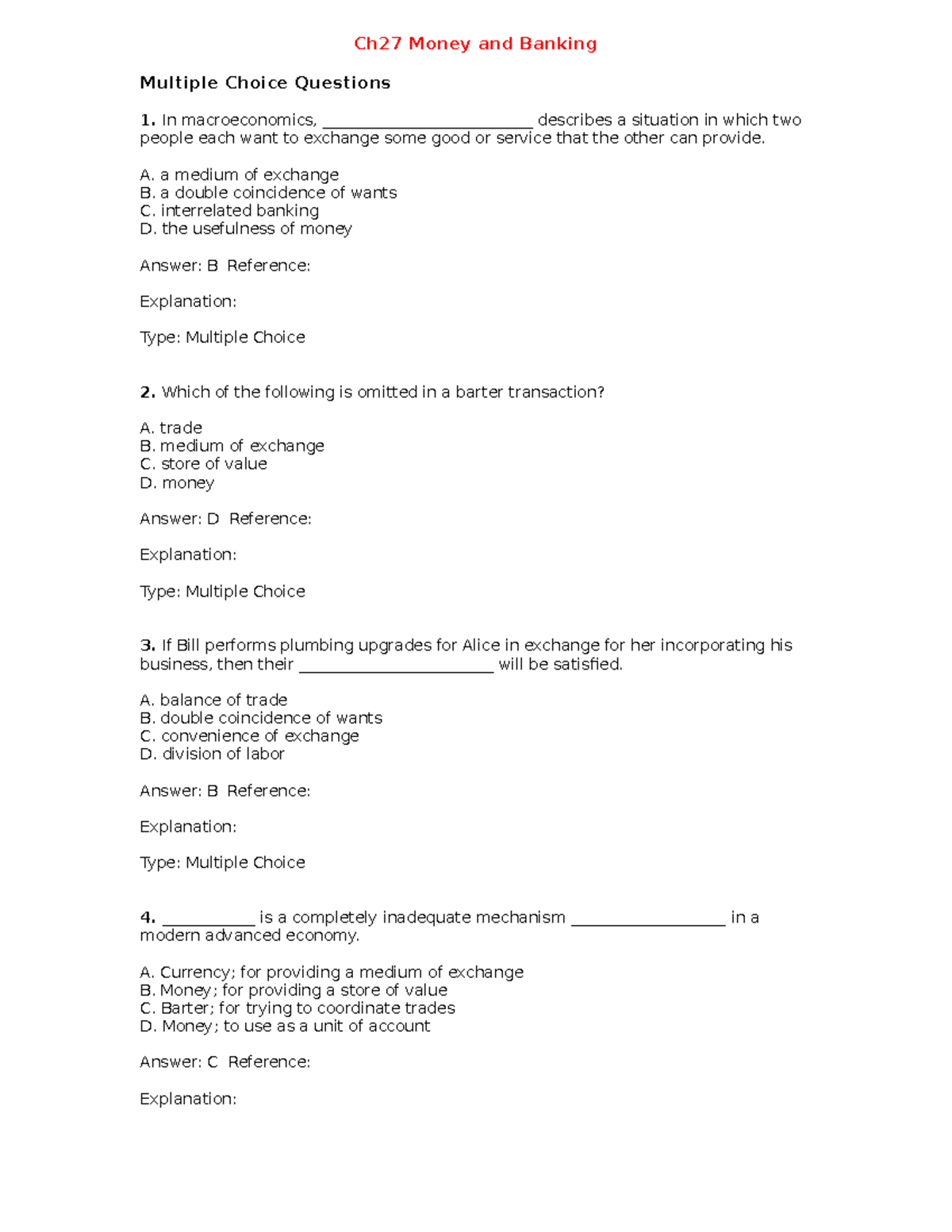 Ch27 Money and Banking chapter 27 notes Ch27 Money and Banking