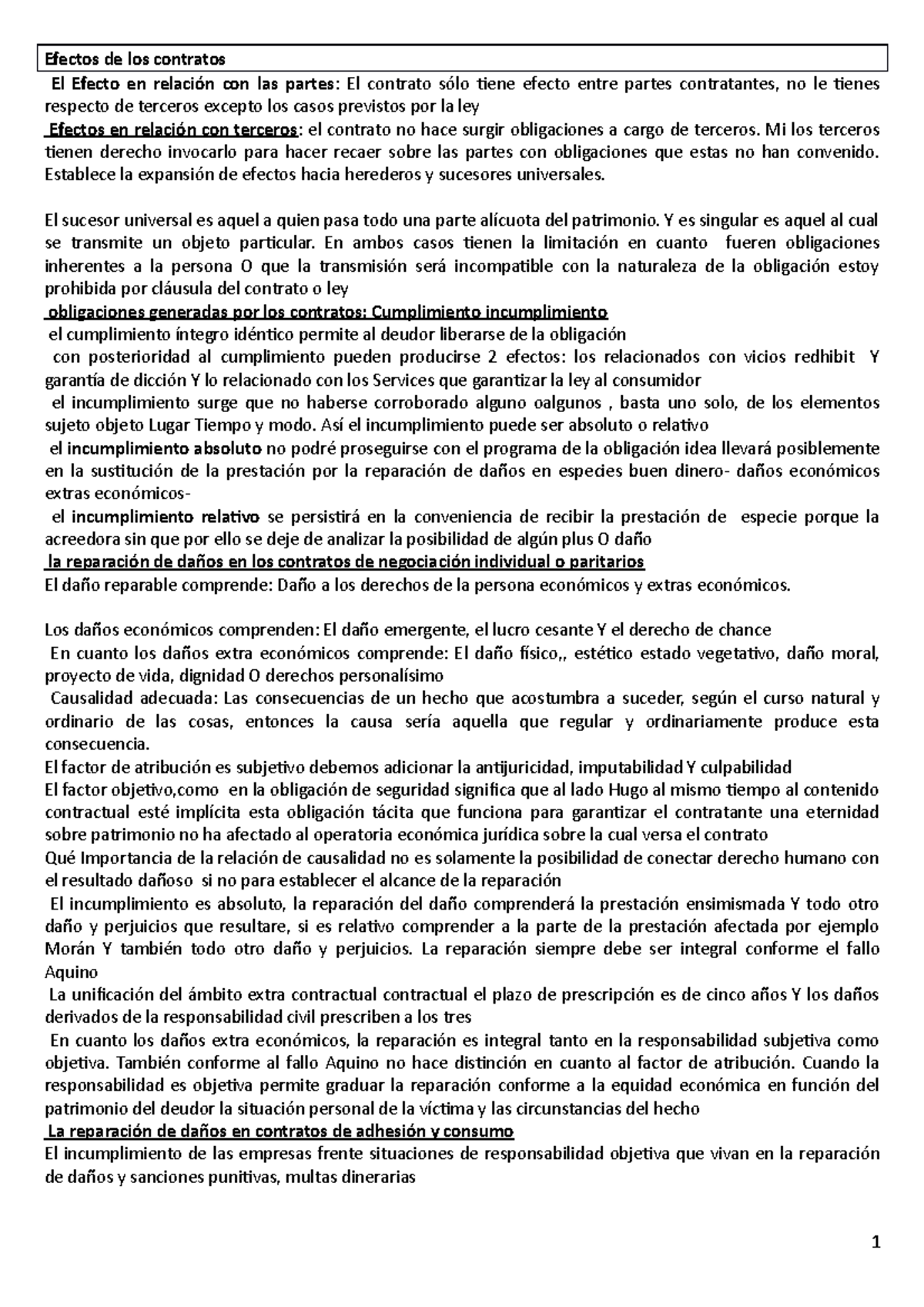 Contratos P2 - Resumen Parcial 2 - Efectos De Los Contratos El Efecto ...