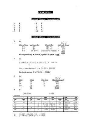 Cost Acc Chapter 6 - CHAPTER 6 Multiple Choice Questions – Theoretical ...