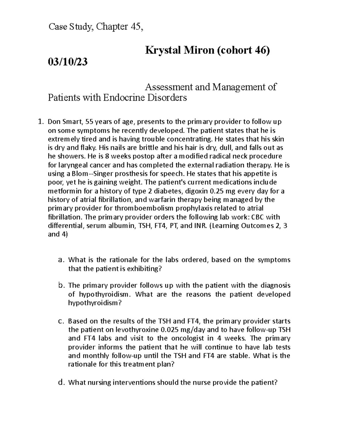 Case Studies 3 completed Case Study, Chapter 45, Krystal Miron