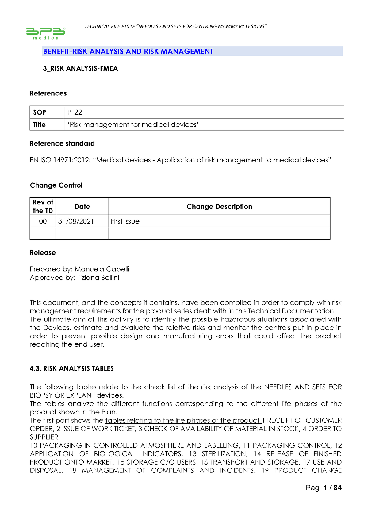 3 RISK Analysis-FMEA - ANALISYS DE RIESGO PARA DISPOSITIVOS MEDICOS ...