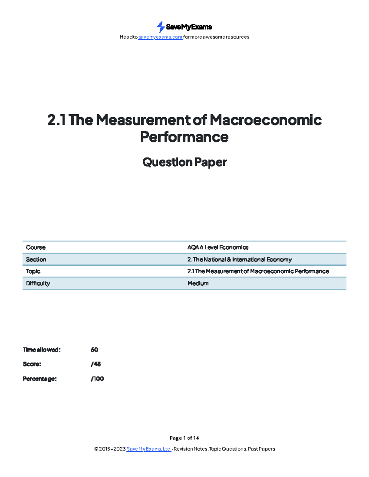 The Measurement of Macrroeconomic Performance - SME - Page 1 of 14 2 ...