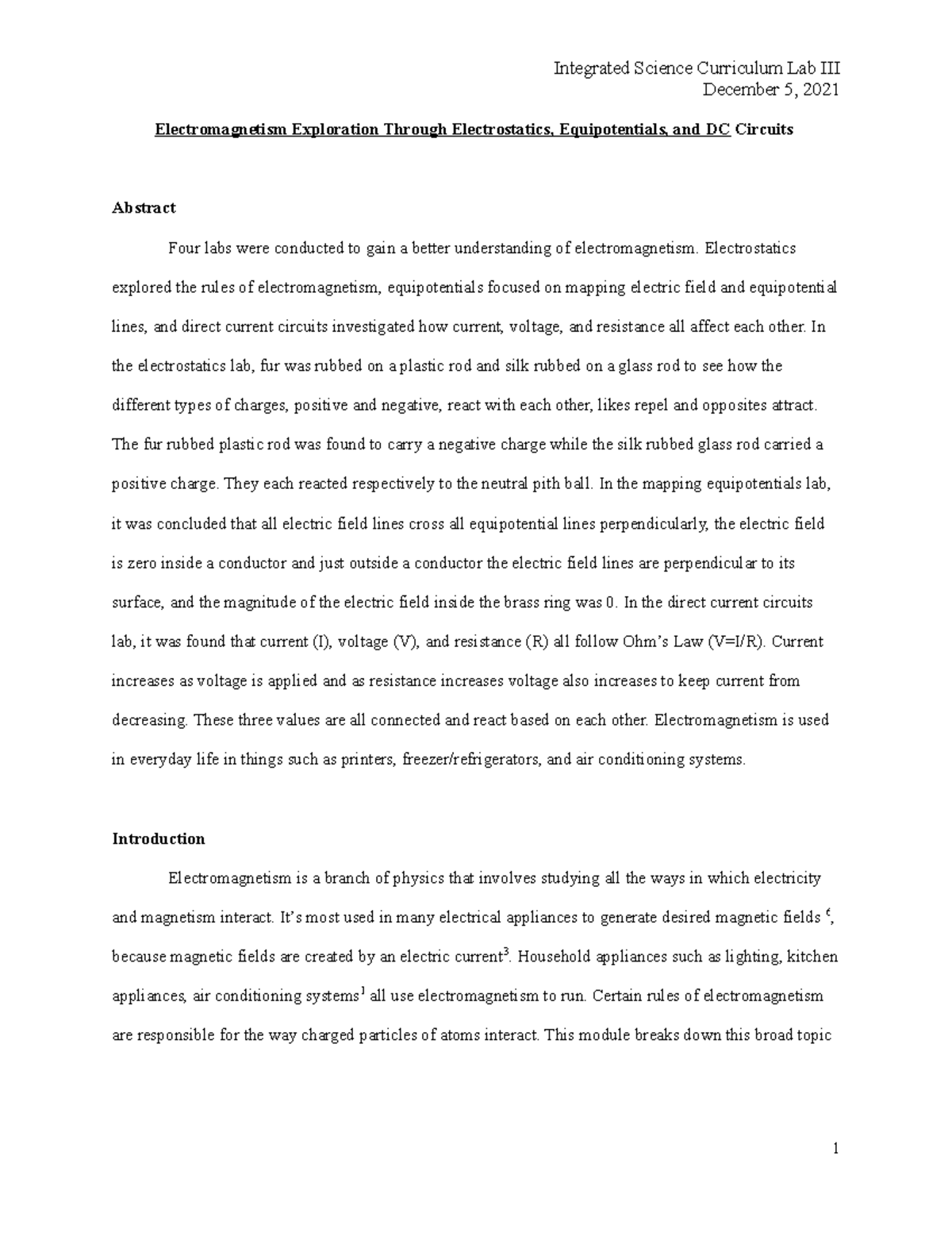 Lab Report December 5, 2021 Exploration Through