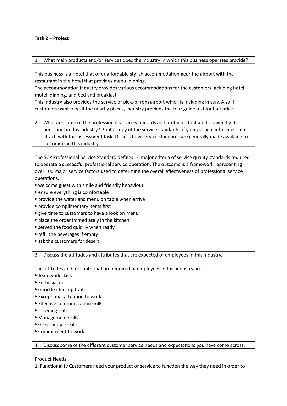 student assignment answers