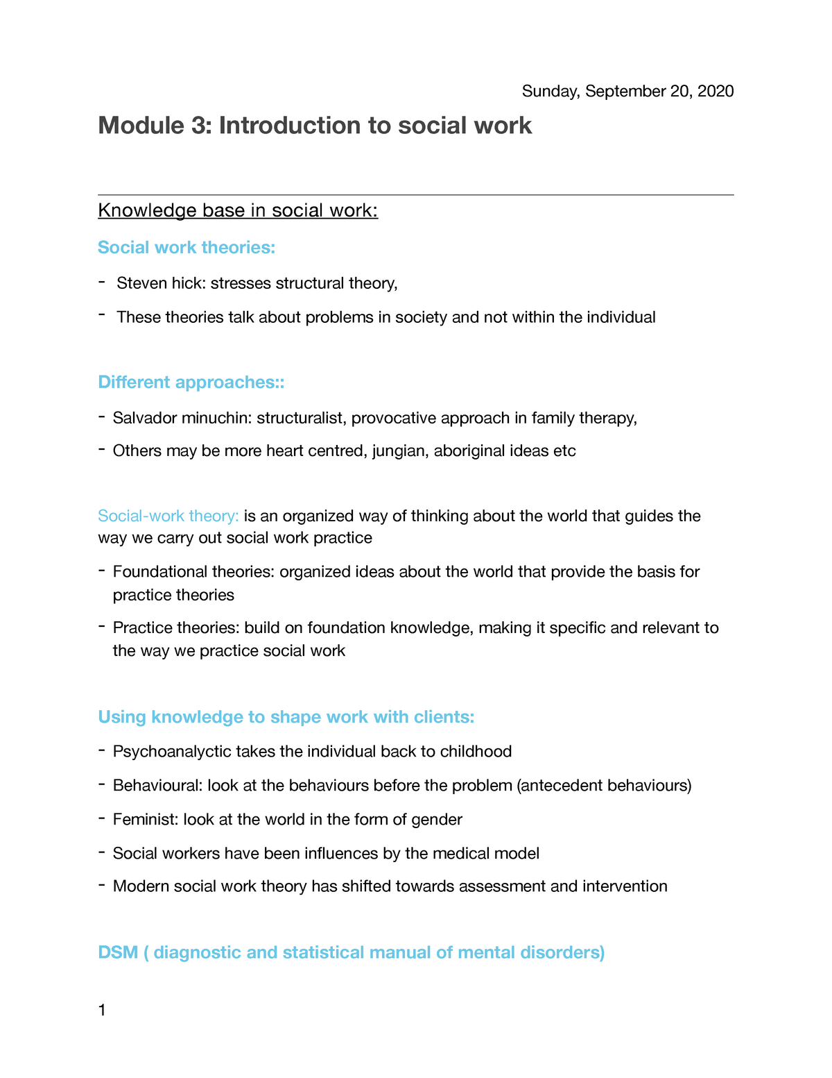 social work knowledge essay
