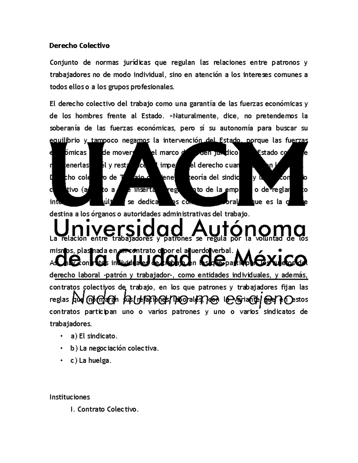 Laboral Derecho Colectivo - Derecho Colectivo Conjunto De Normas ...