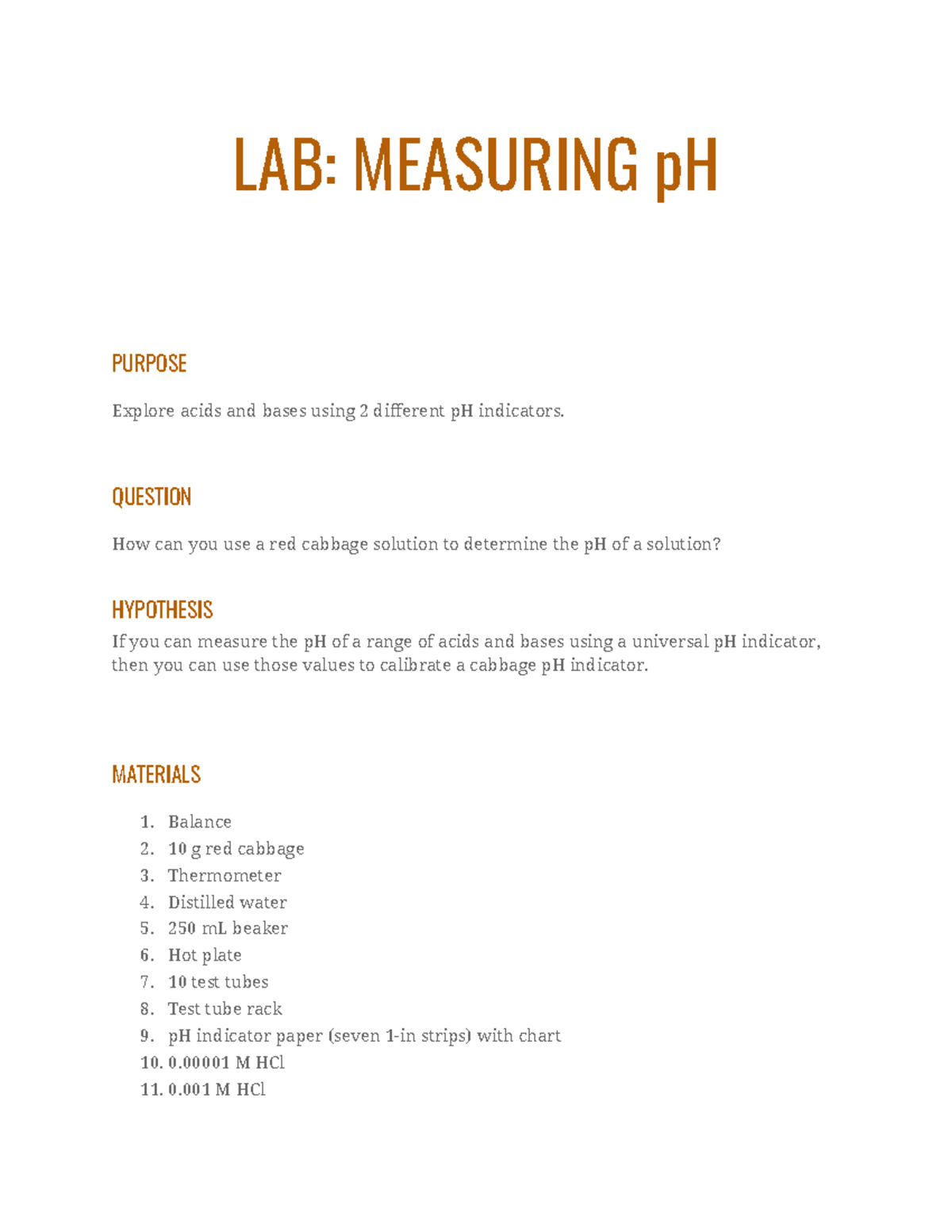 measuring ph assignment reflect on the lab