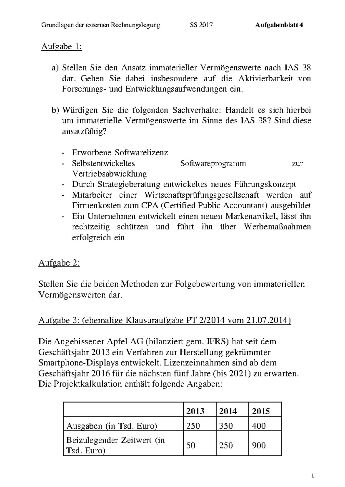 Grundlagen Der Externen Rechnungslegung Übung 4 - SS 2017 - Grundlagen ...