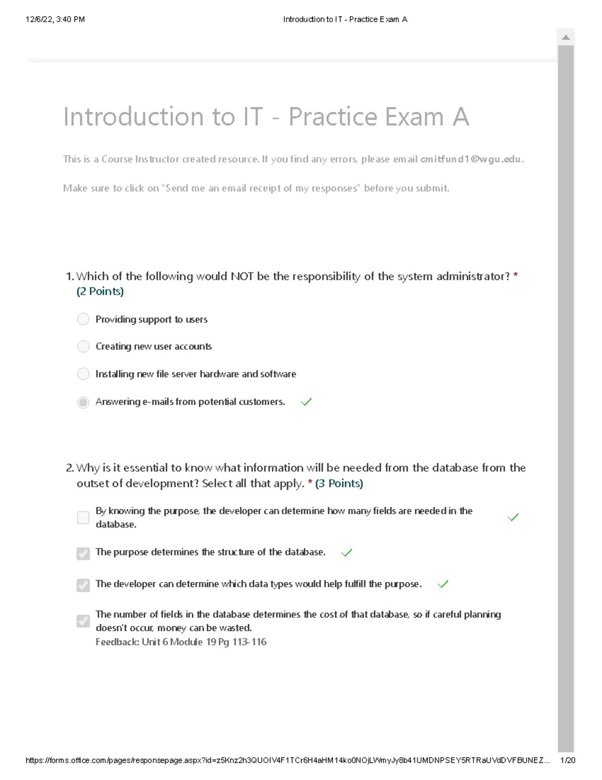 Introduction to IT - Practice Exam A - - Studocu