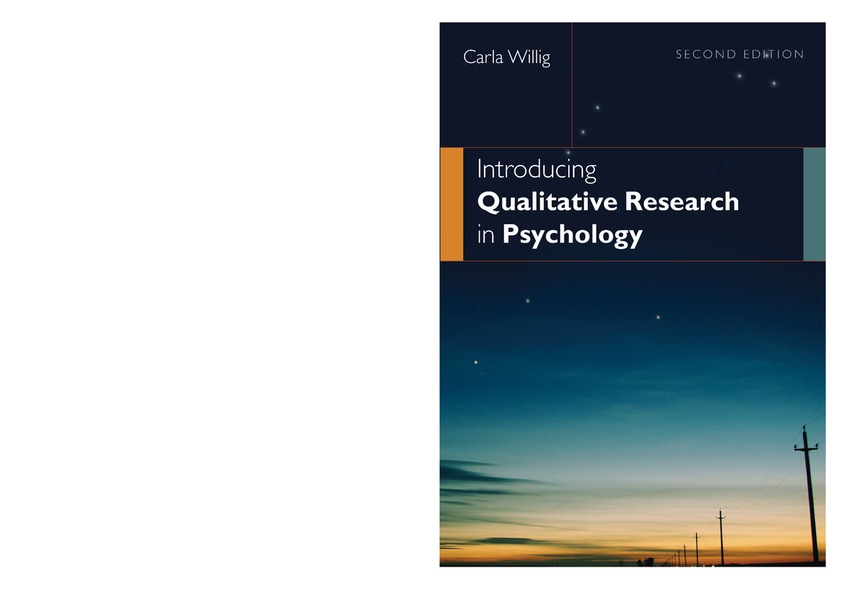 willig c. (2008). introducing qualitative research in psychology