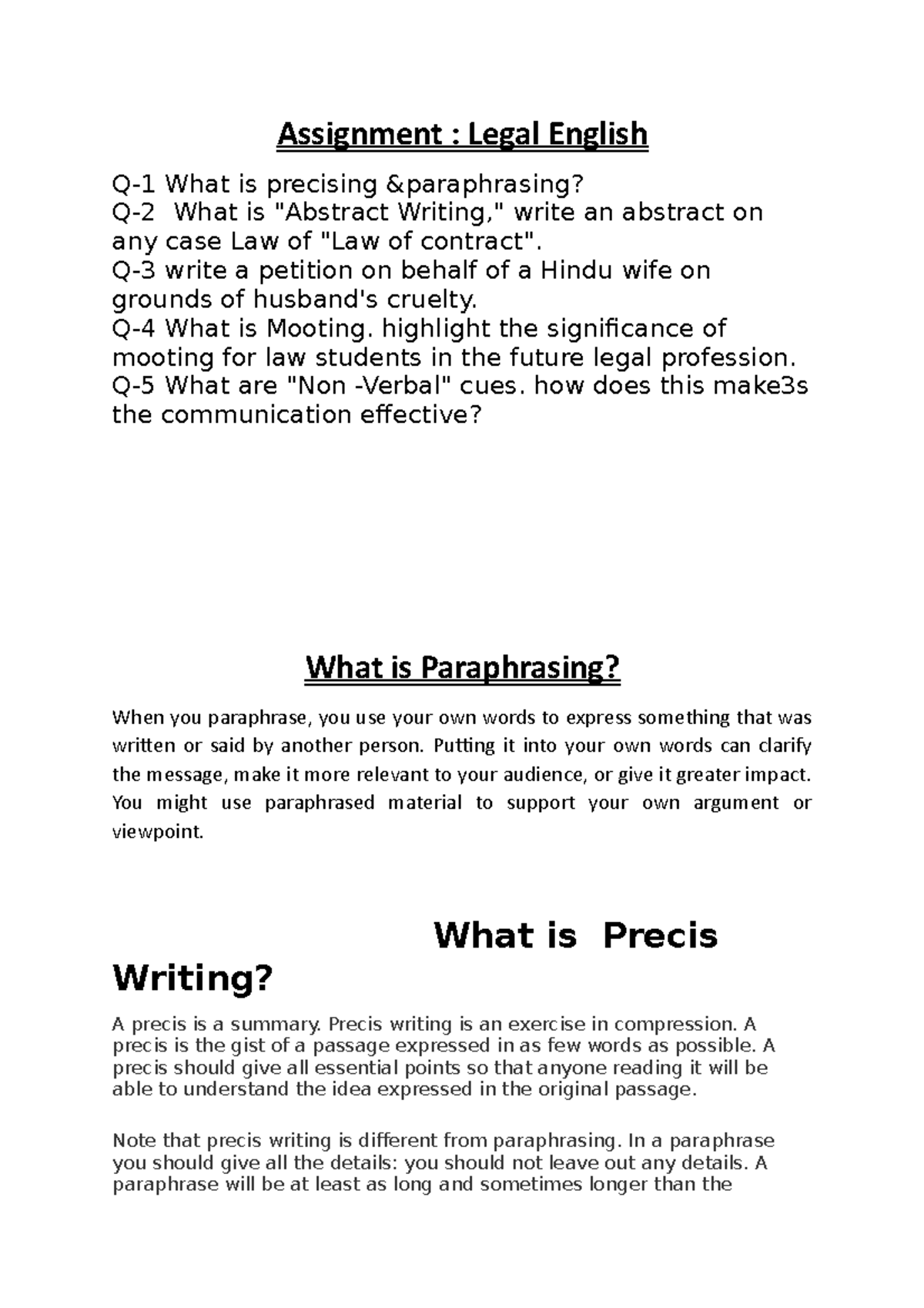 Legal English Assignment 14Jan Submission Assignment Legal English 