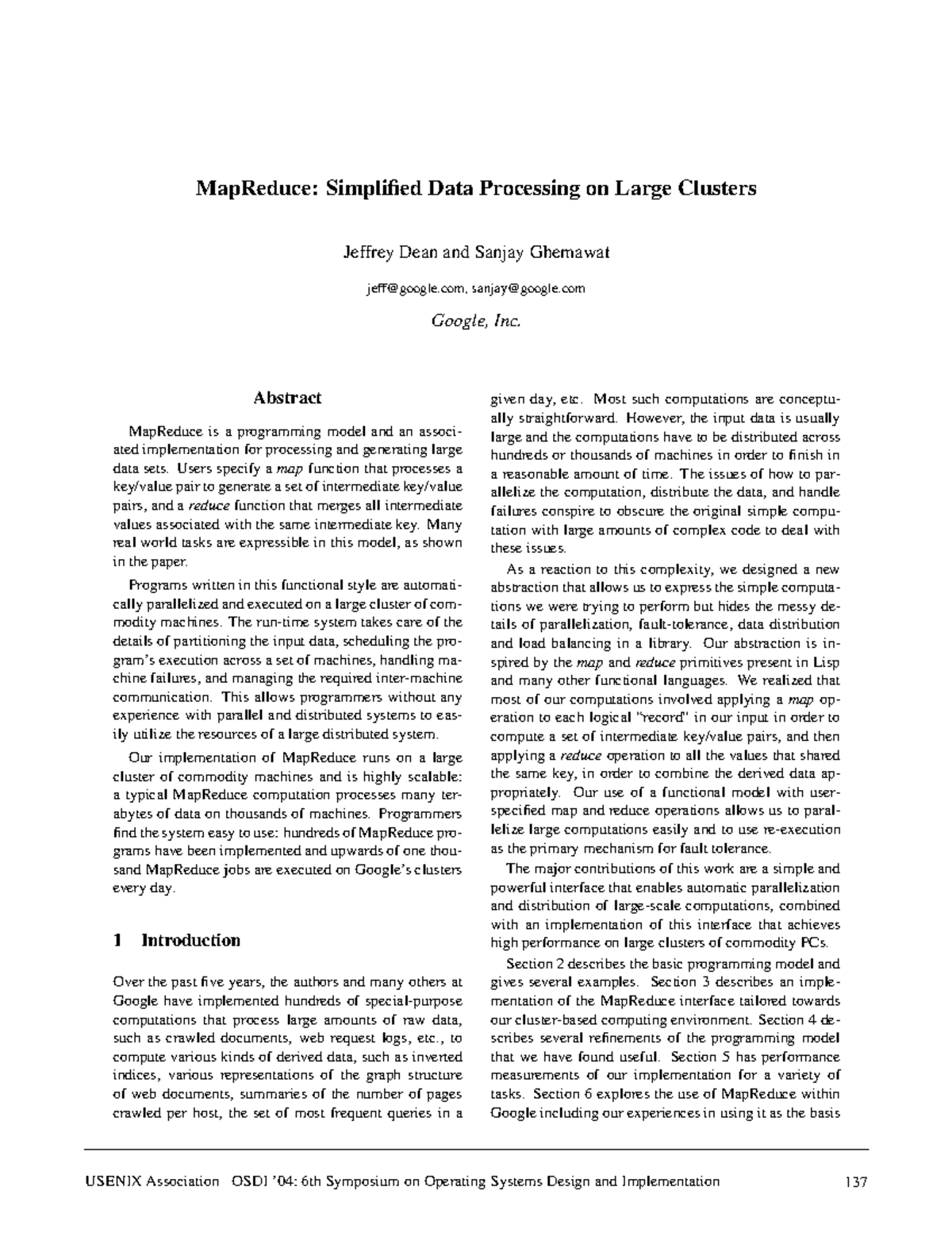 Lec2 mapreduce - map rediuce - MapReduce: Simplified Data Processing on ...