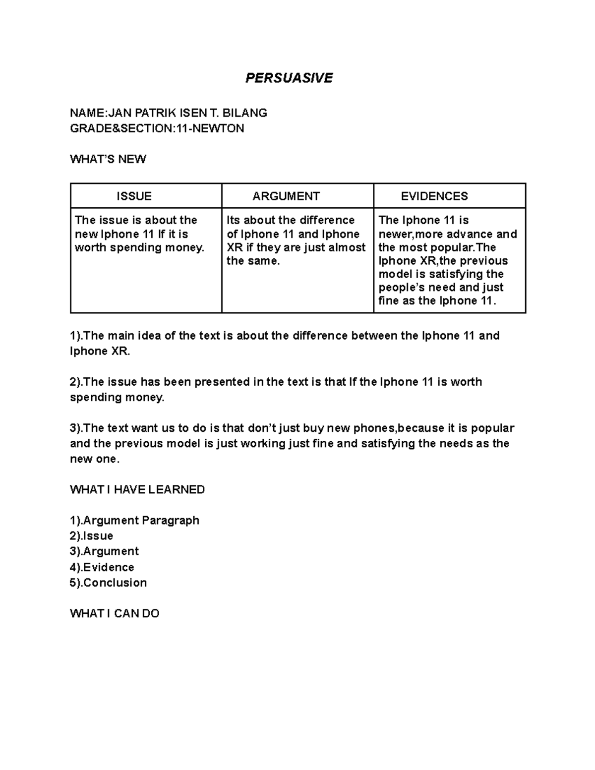 persuasive speech example year 11