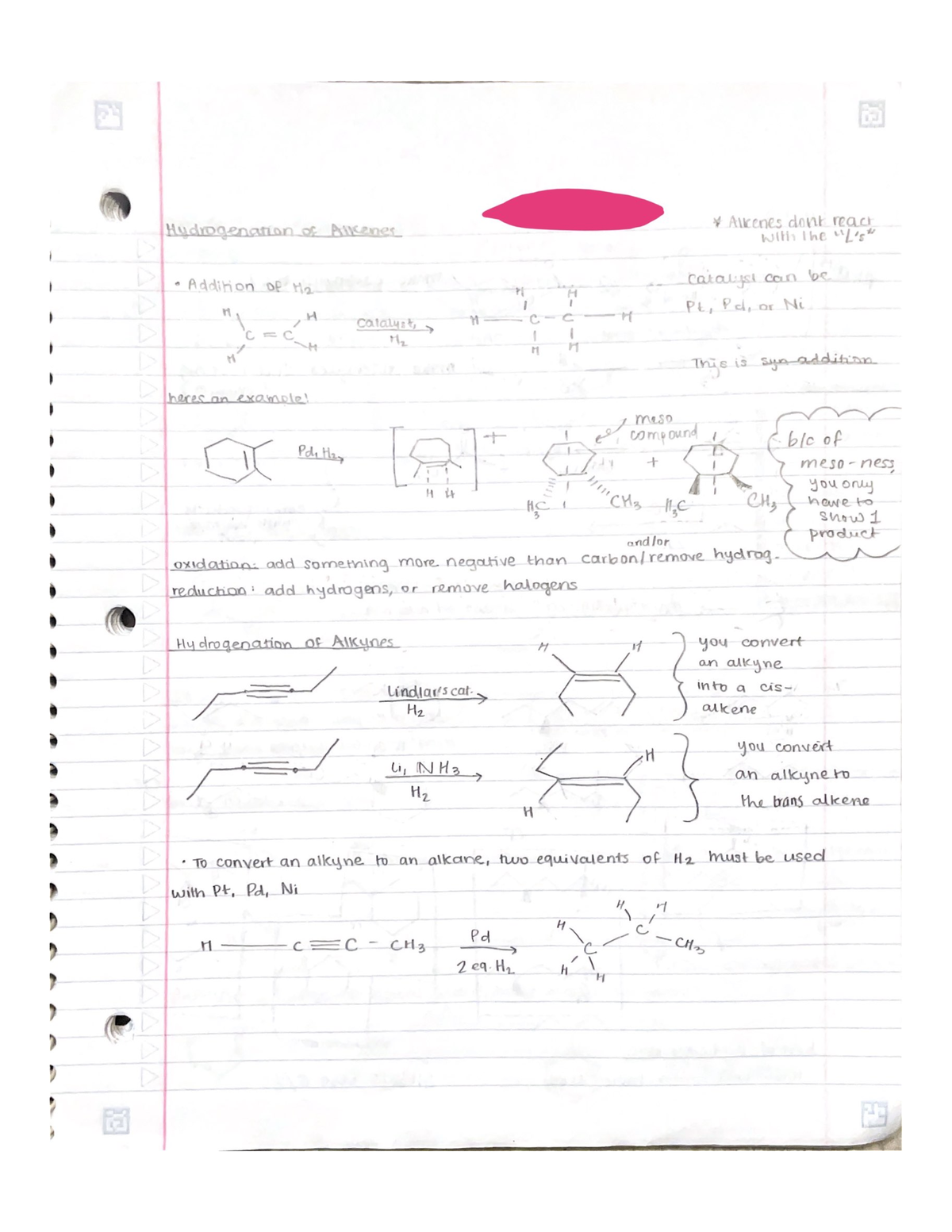 Ochem Hydrogenation Of Alkenes - CH 6513 - Studocu