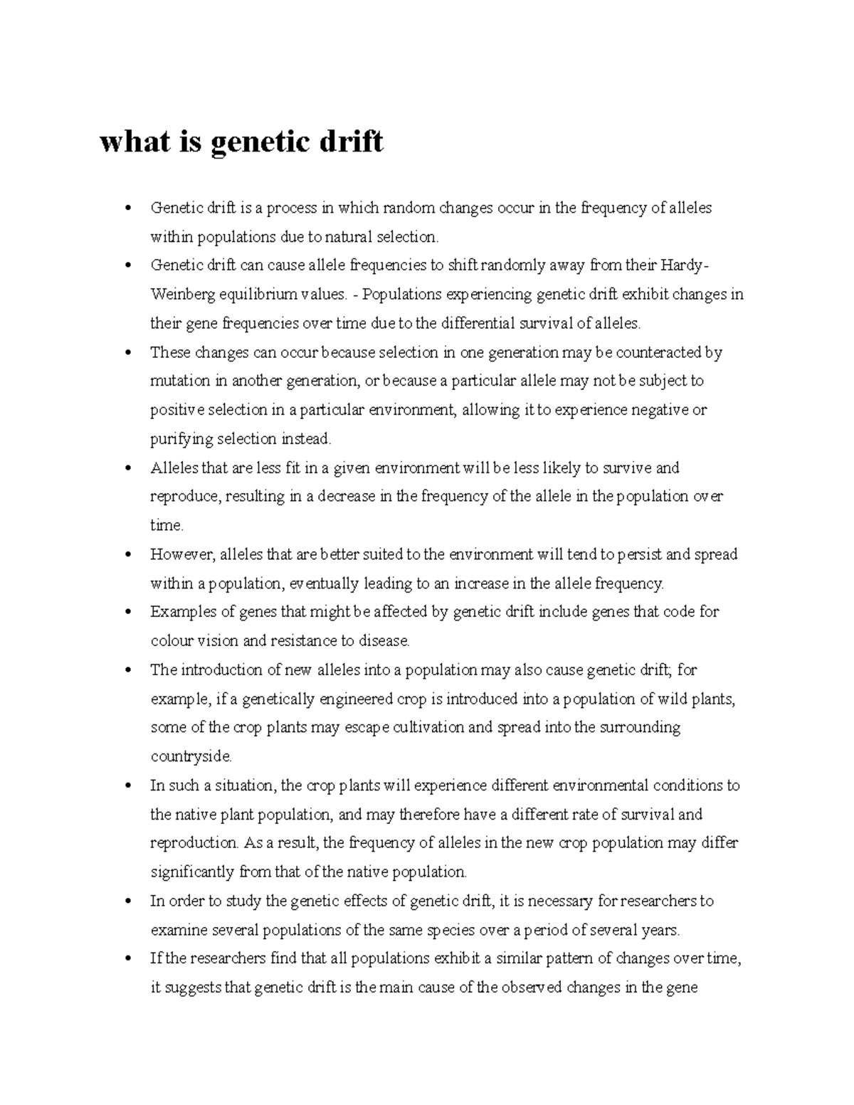 What Is Genetic Drift Quizlet