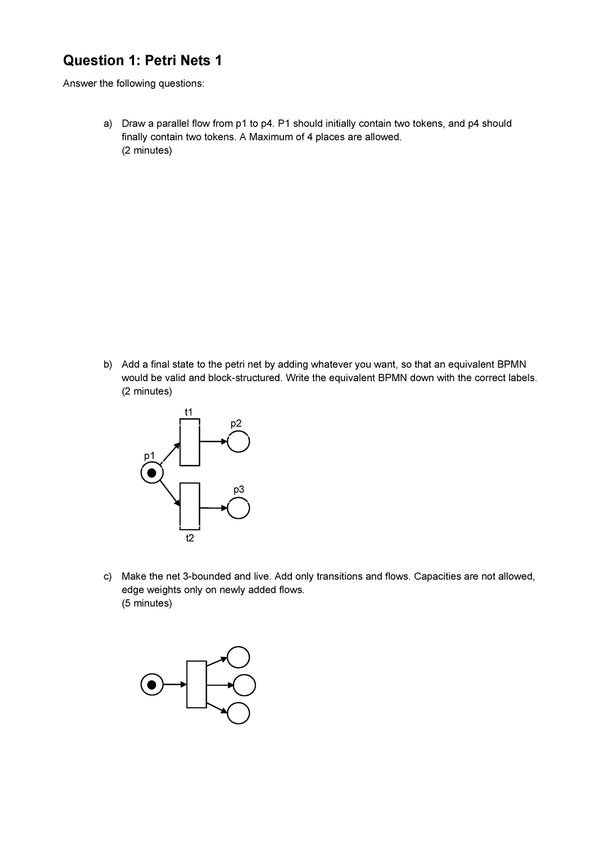 Solved English Version : Please provide a Petri net in hand