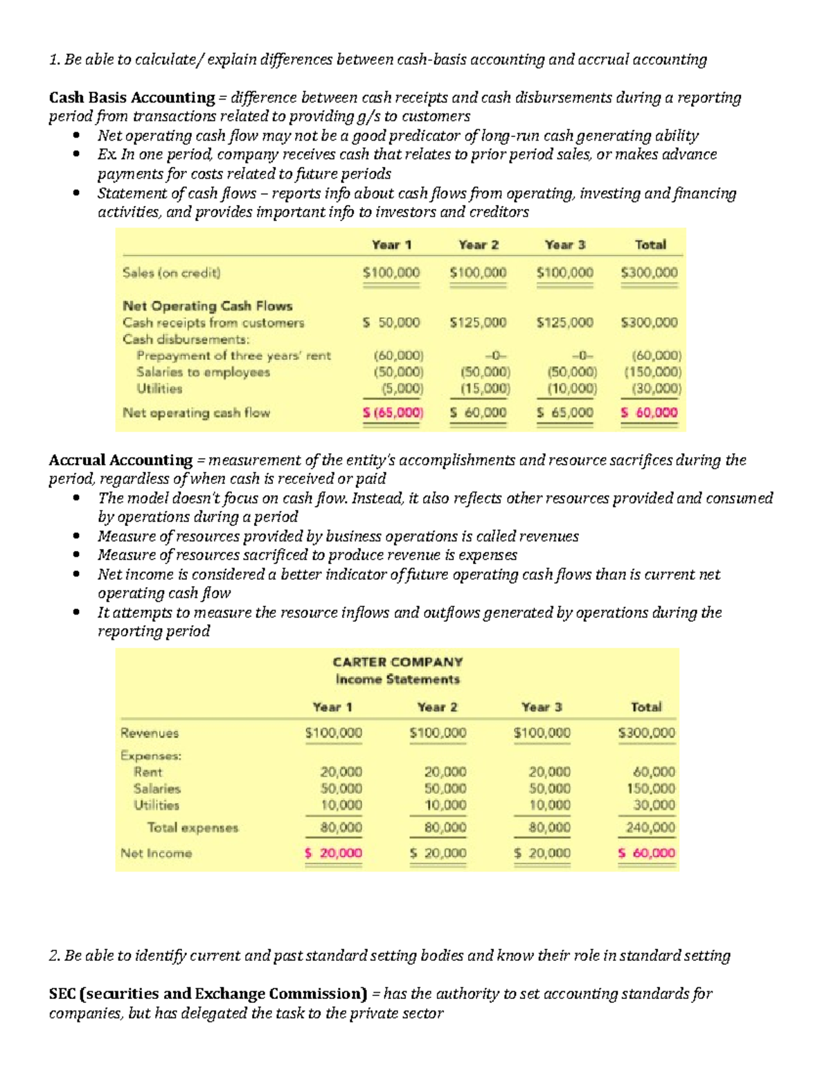 Midterm Guide (interm 1) - Be able to calculate/ explain differences ...