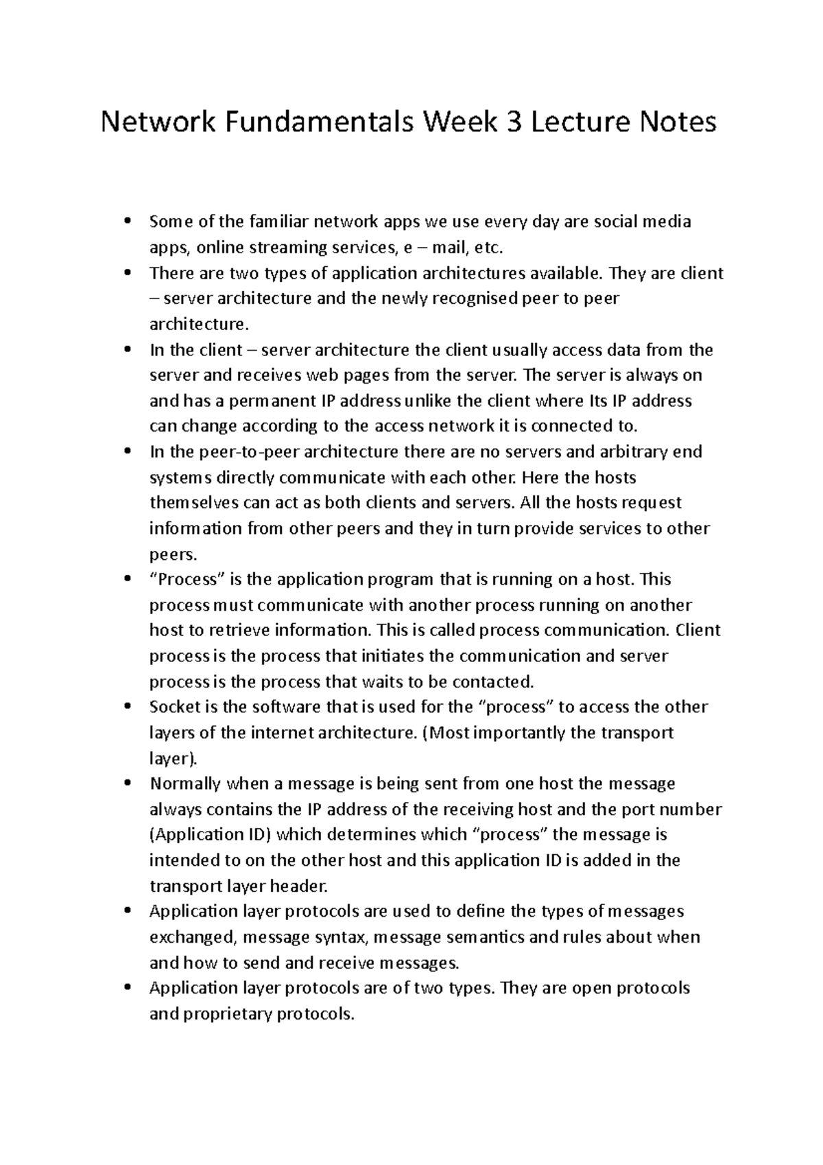 Network Fundamentals Week 3 Lecture Notes - There are two types of ...