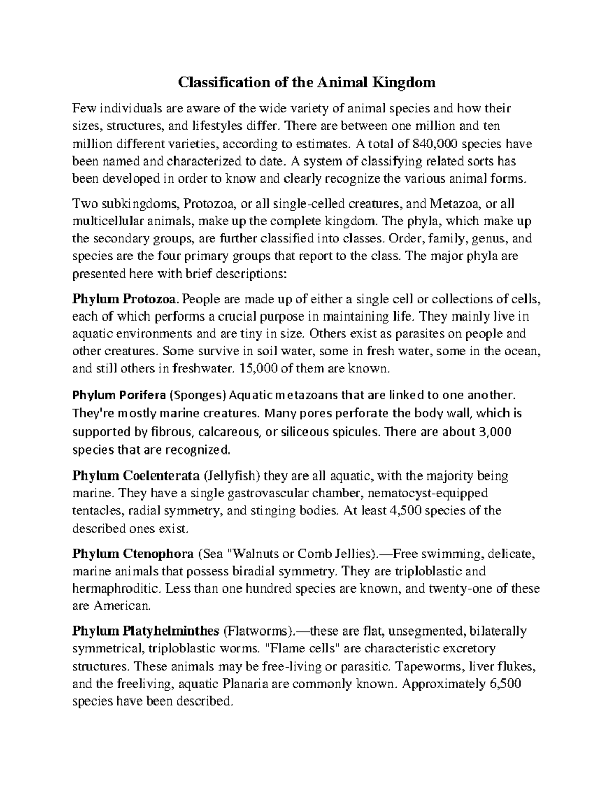 Zoology Chapter 1 [ Introduction ] part 3 - Classification of the ...