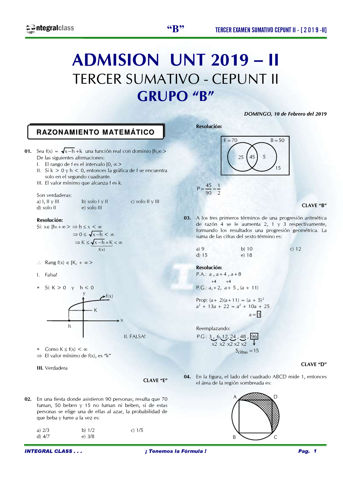 Examen Cepunt 2019 Ii Area B - “B” TERCER EXAMEN SUMATIVO CEPUNT II ...