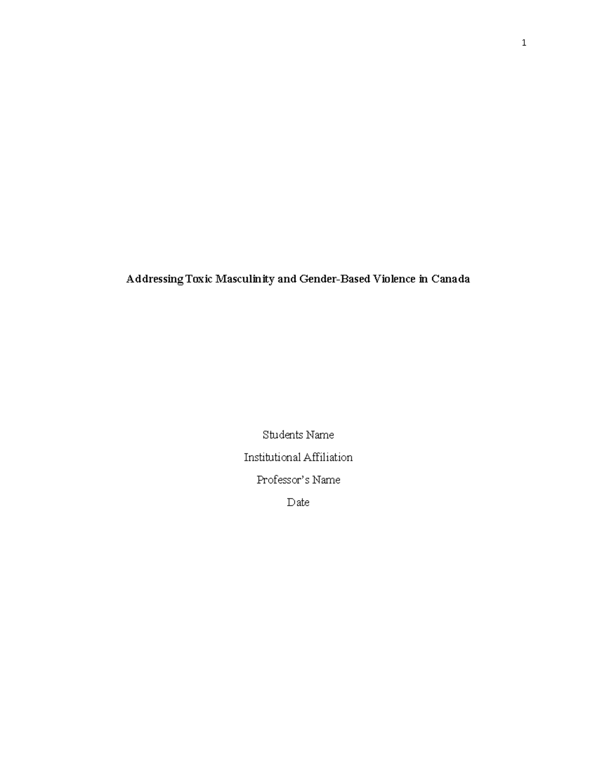 Addressing Toxic Masculinity and Gender - As a fervent supporter of ...