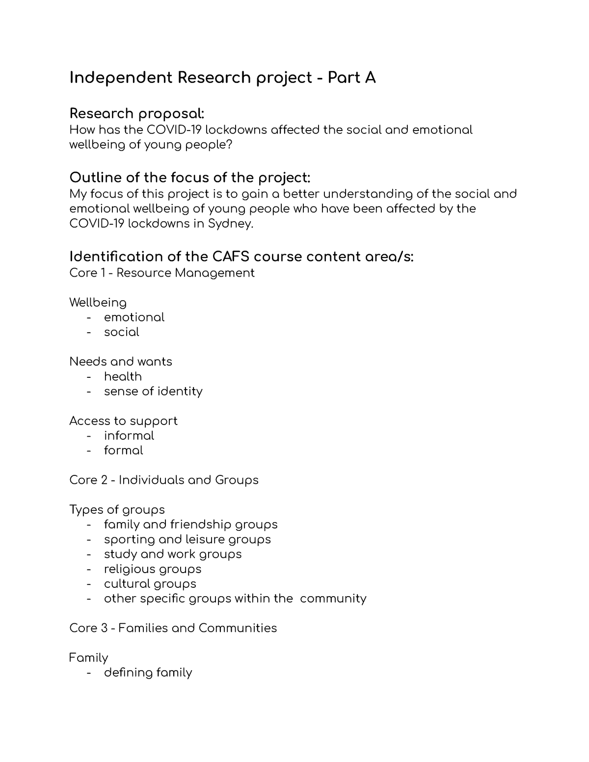 cafs irp literature review example