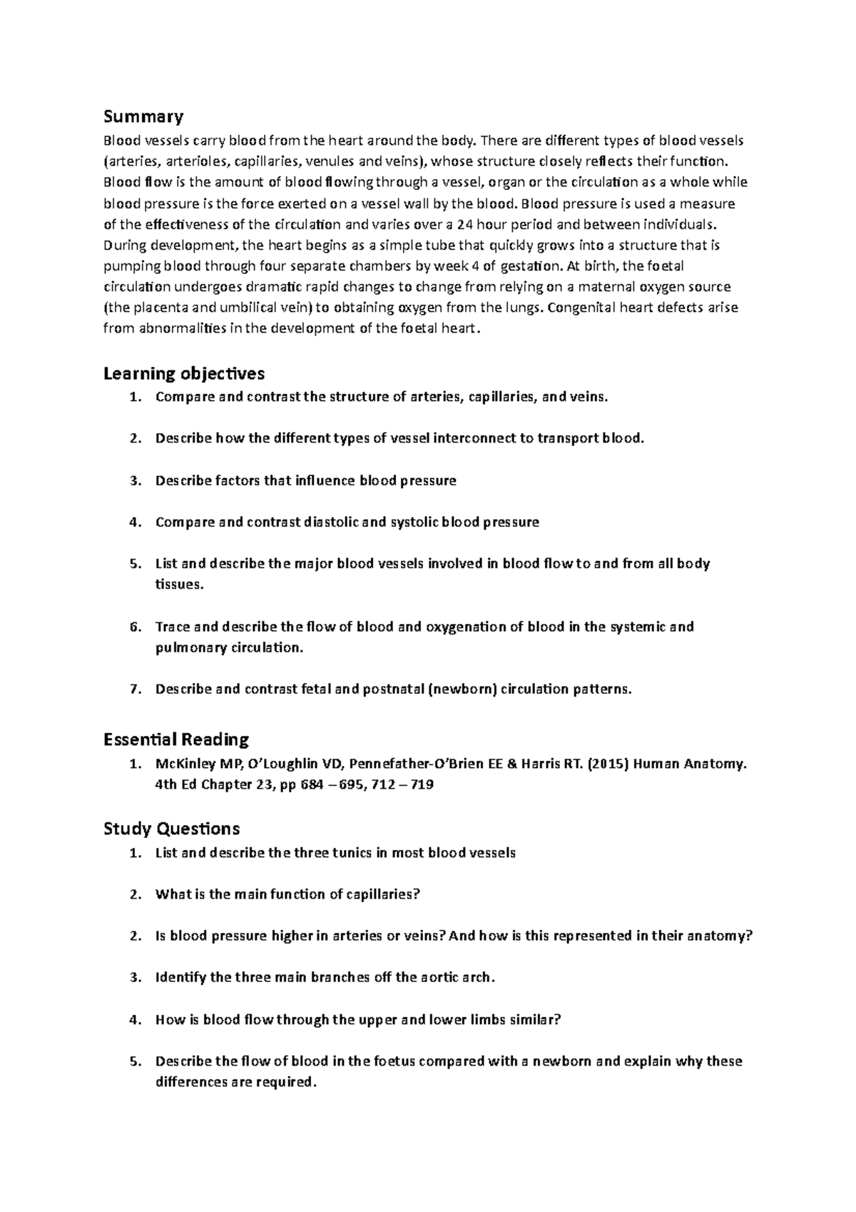 15-study-questions-cardiovascular-system-blood-vessels-summary