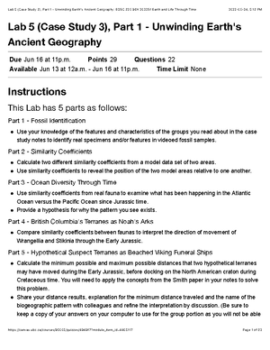 Lab 1, Part 1 - Individual Lab Instructions and Question Set: EOSC 326 ...