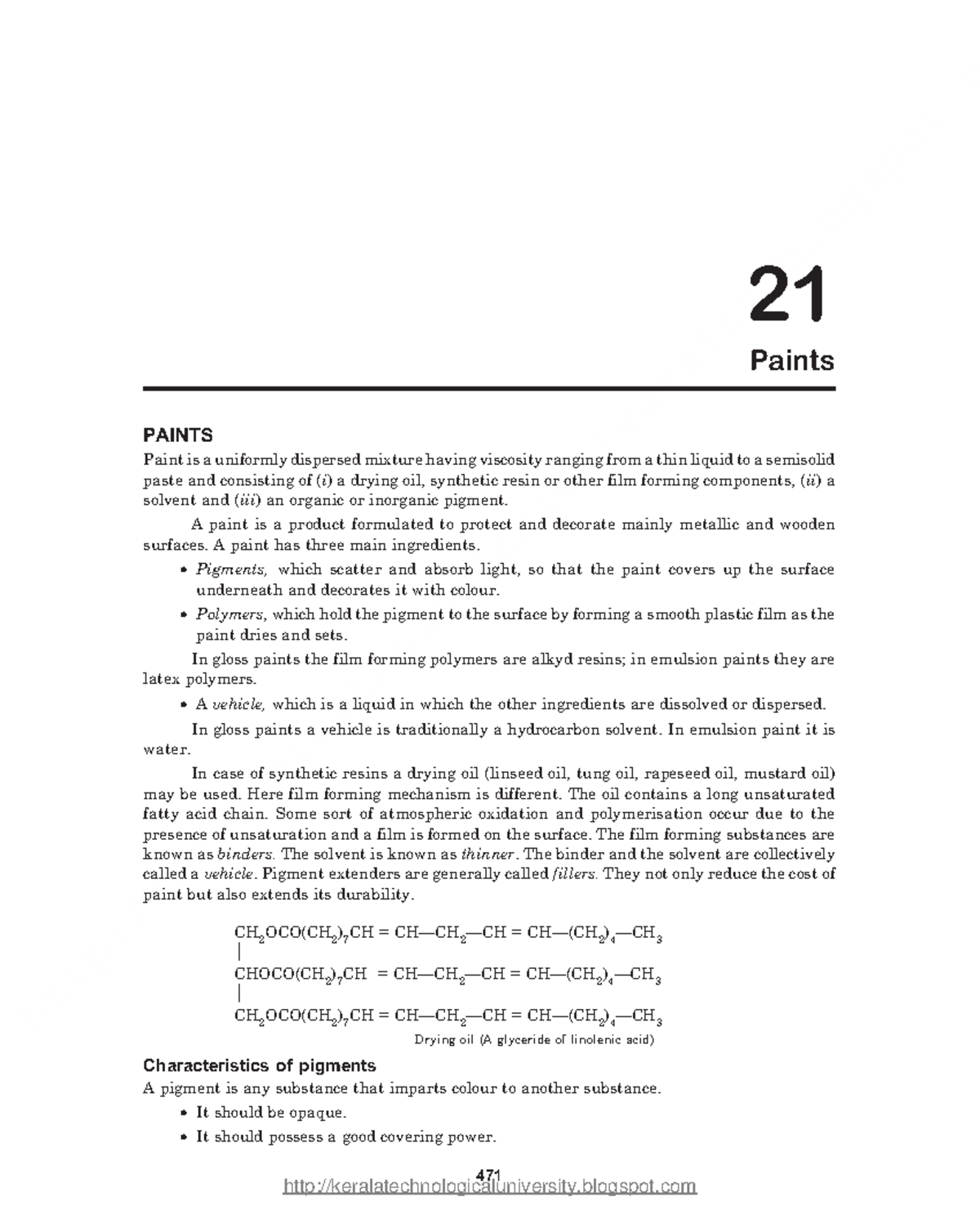 Engineering Chemistry 21 Paints 471 21 Paints PAINTS Paint