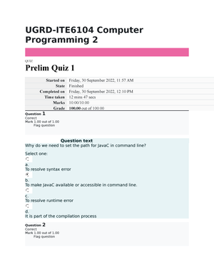 UGRD-ITE6201F Computer Programming 2 Midterm Exam - UGRD-ITE6201F ...