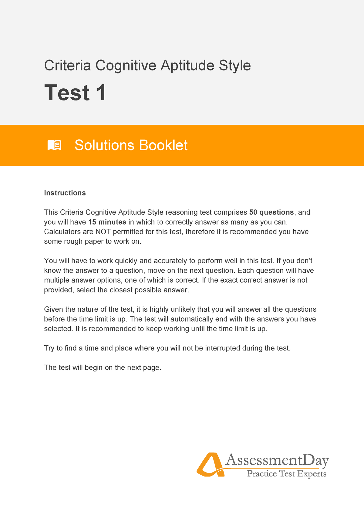 CCAT-Test1-Solutions - Criteria Cognitive Aptitude Style Test 1 ...