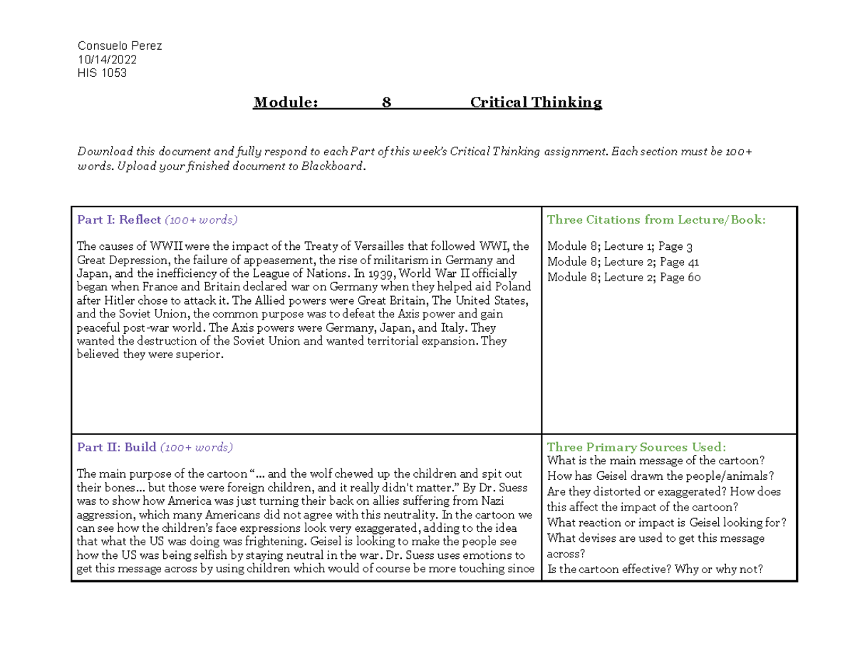 assignment 8.2 critical thinking