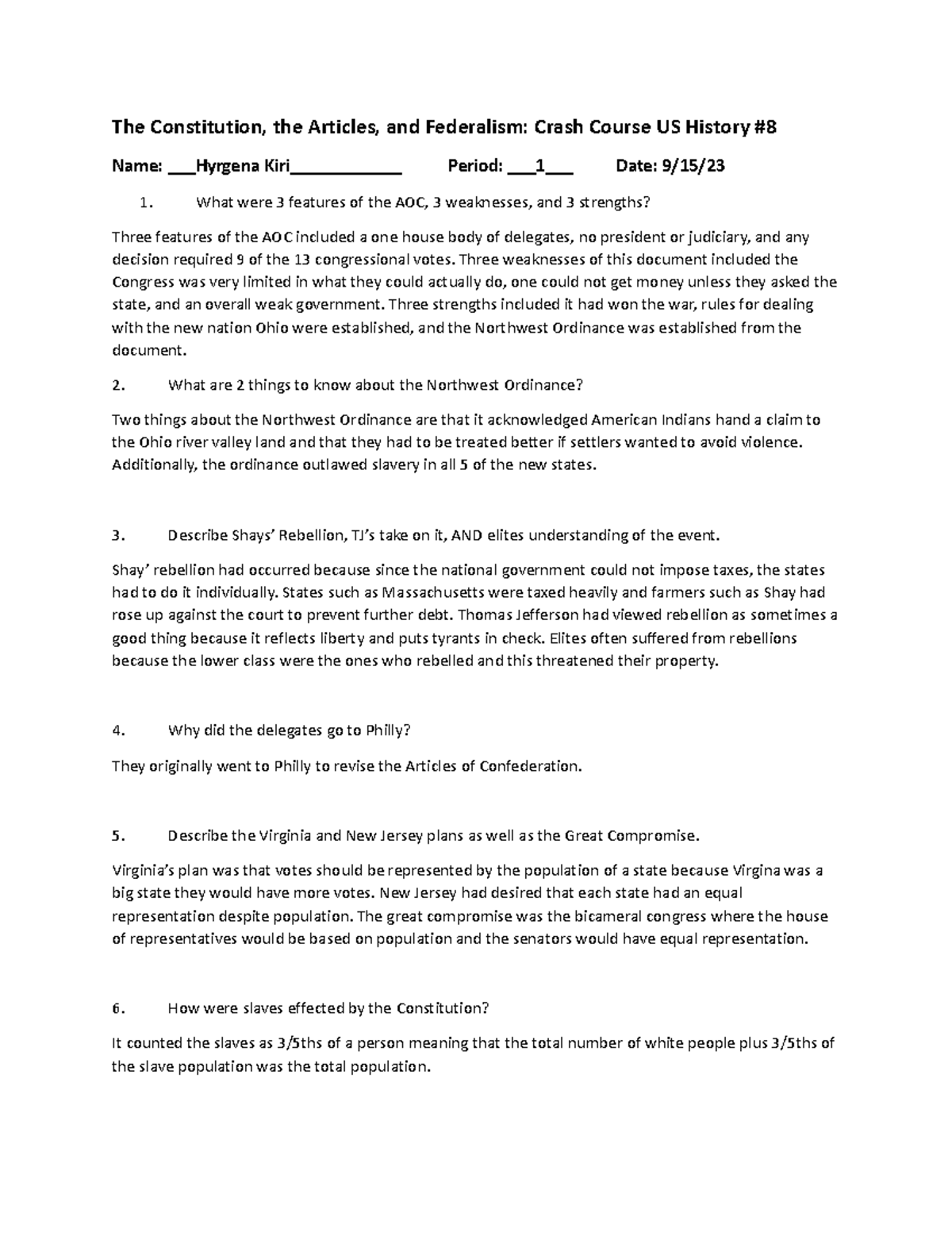 CC 8 The Constitution The Constitution, the Articles, and